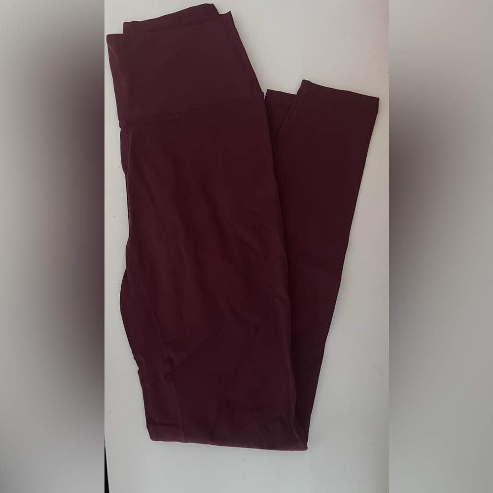High-Waist Burgundy Leggings